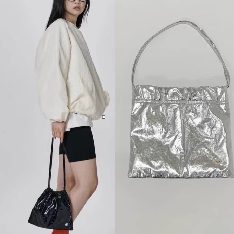 2024 Korean Designer Silver Glossy Mini Shoulder Handbag for Women - Image 2