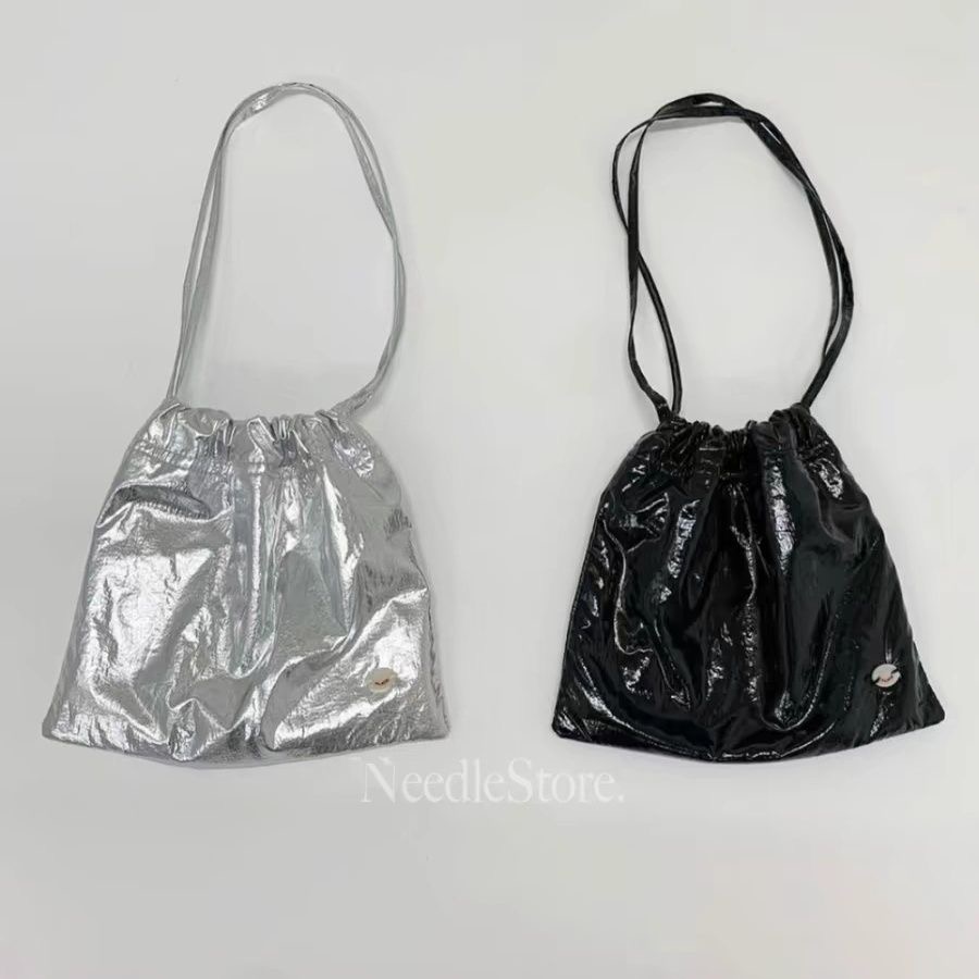2024 Korean Designer Silver Glossy Mini Shoulder Handbag for Women