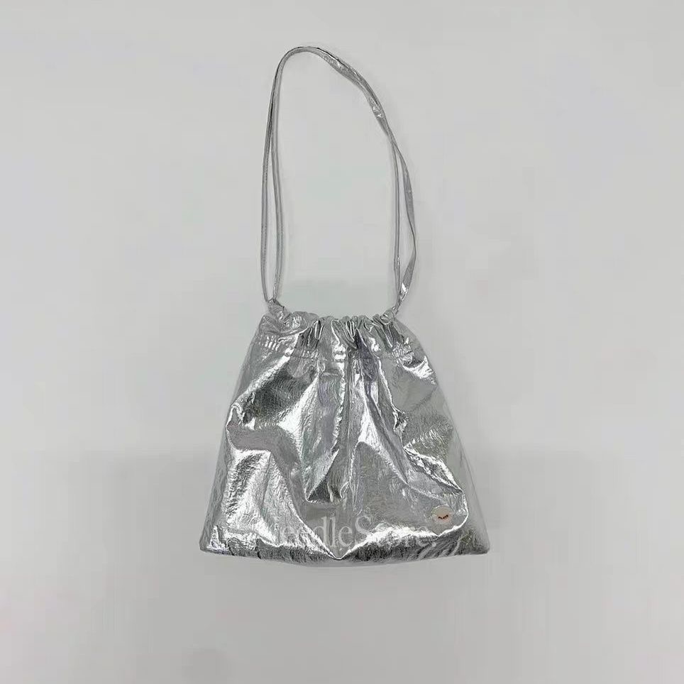 2024 Korean Designer Silver Glossy Mini Shoulder Handbag for Women - Image 4