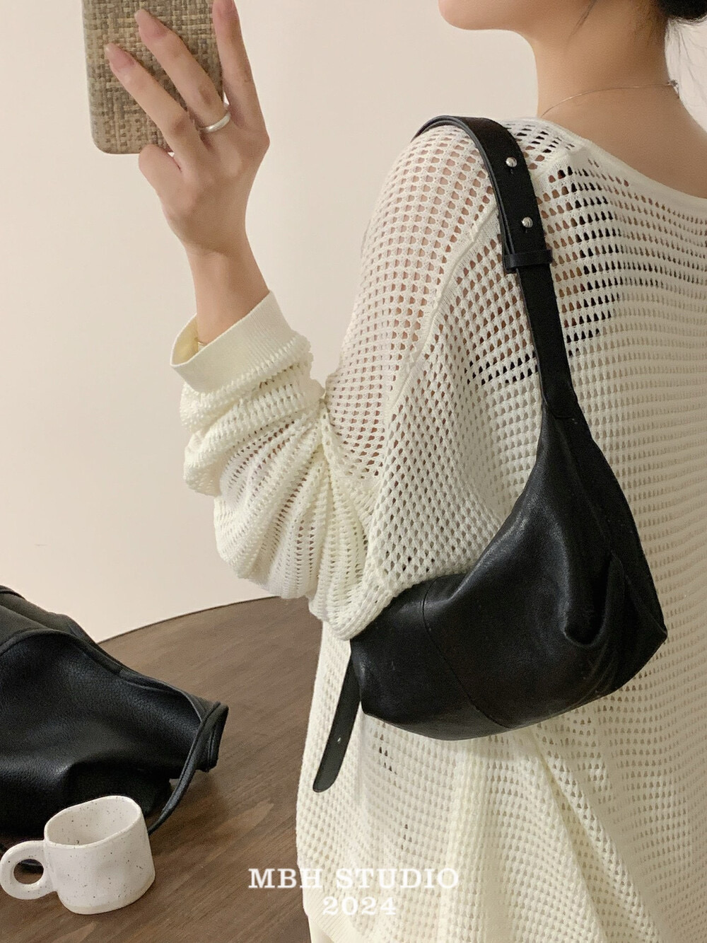 MBH Vegetable-Tanned Sheepskin Dumpling Bag Casual Crossbody Shoulder Bag - Image 3