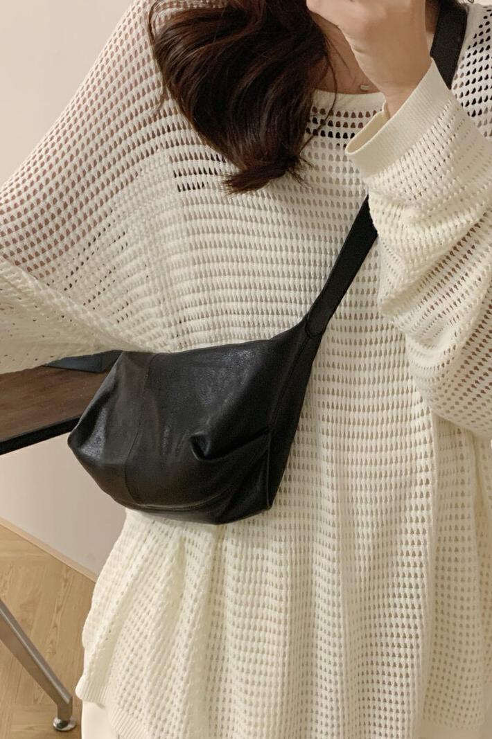 MBH Vegetable-Tanned Sheepskin Dumpling Bag Casual Crossbody Shoulder Bag - Image 5