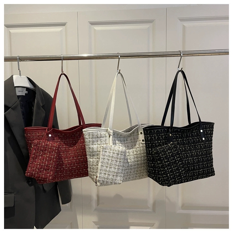2025 New Plaid Pattern Satchel Shoulder Tote Bag for Women Casual Fashion
