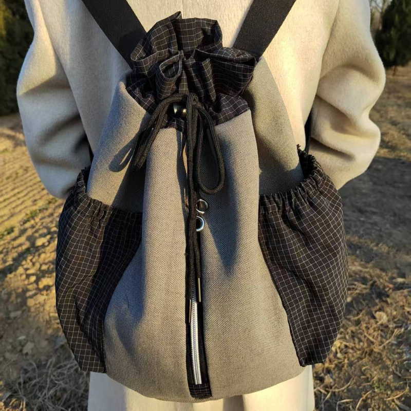 Minimalist Drawstring Backpack for Women Lightweight Versatile Daily Outdoor Travel Bag - Image 2